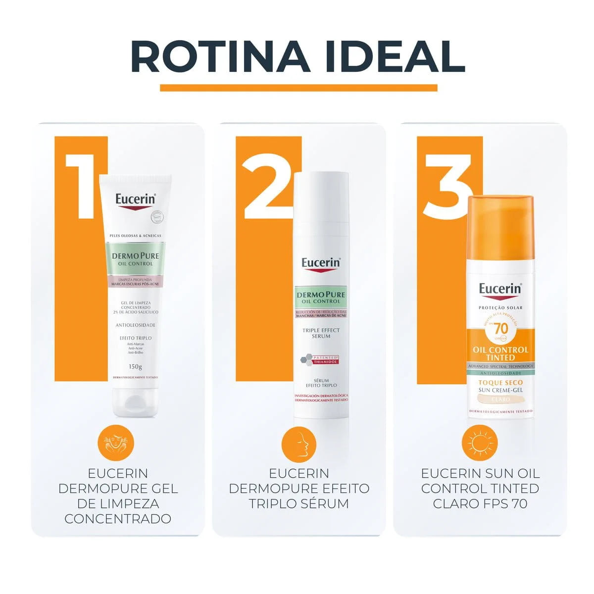 Protetor Solar Eucerin Oil Control Gel Creme Tinted FPS 70 50ml