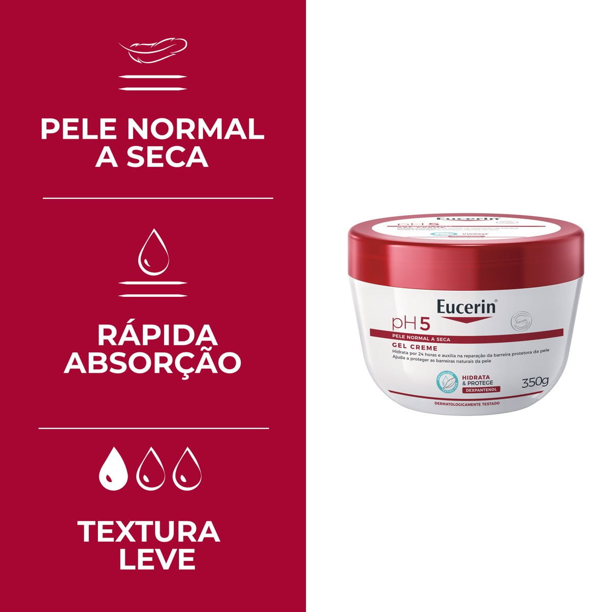 Gel Creme Hidratante Eucerin pH5 350ml – proteção e equilíbrio