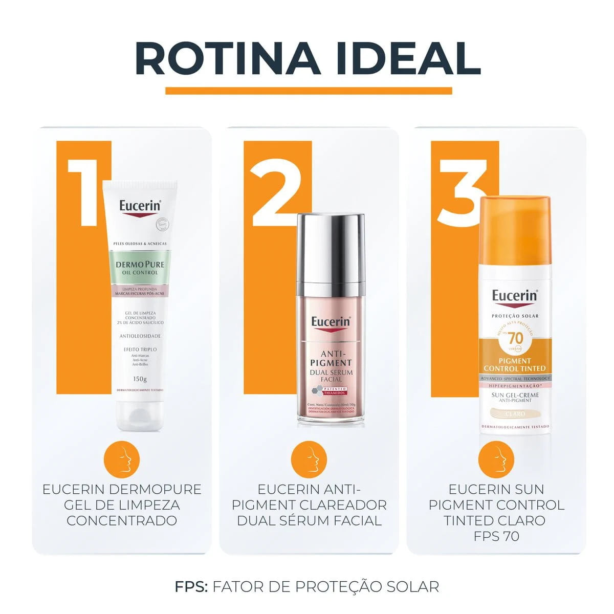 Protetor Solar Eucerin Sun Pigment Control Gel Creme FPS 70 Claro 50ml