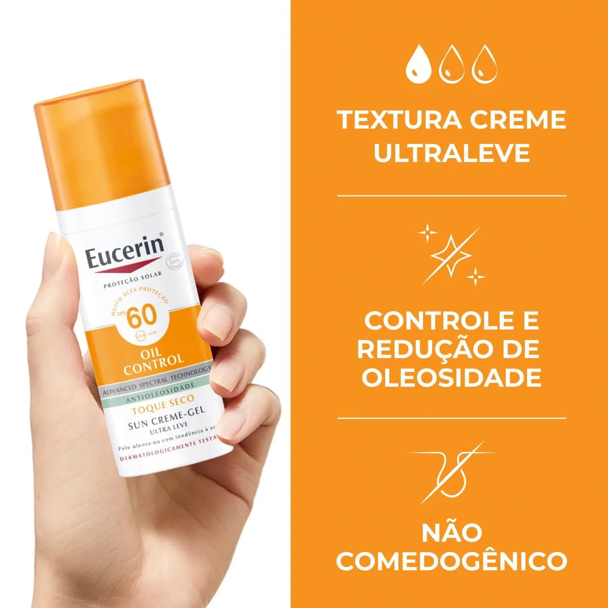 Eucerin Sun Oil Control Gel Creme Facial FPS 60 50ml – matificante